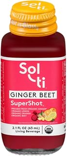 Sol-ti Organic Ginger Beet Supershot 2.1 fl oz - Vitamin C Superfood Shot for Heart, Lung Health & Metabolism Boost