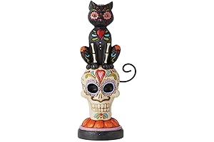 Los Gatos Black on Halloween: Heartwood Creek Day of Dead Black Cat Figurine