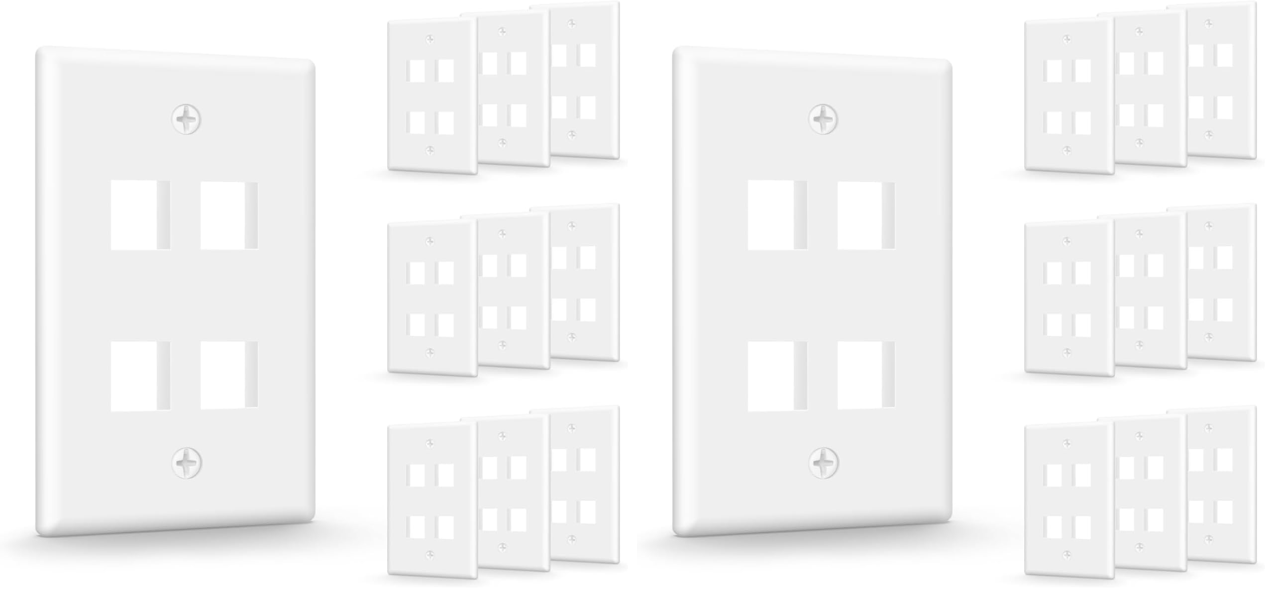 VCE 2-Port Keystone Wall Plate (UL Listed), White 10-Pack — Amazon image 13