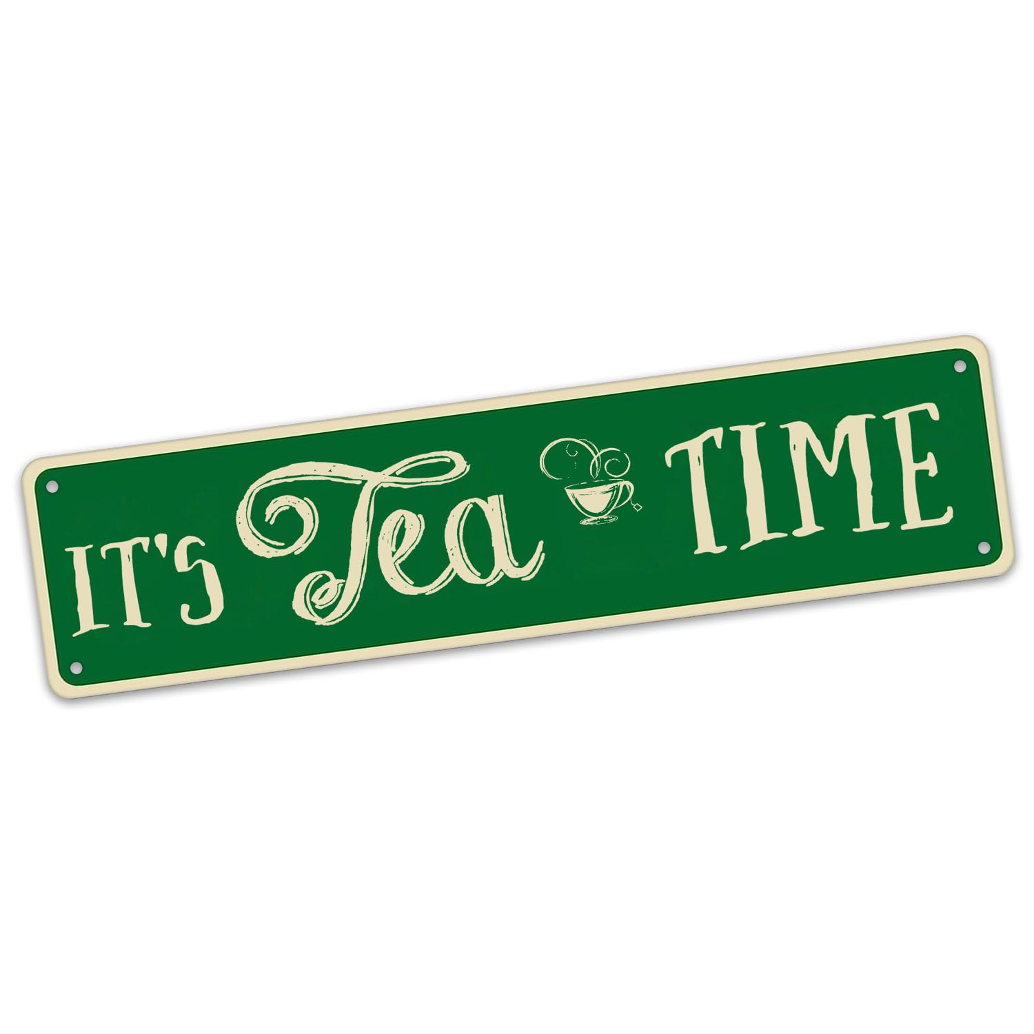 It's Tea Time Retro Tin Signs Metal Plate Kitchen Decor Poster Metal Sign,4x16 Inch