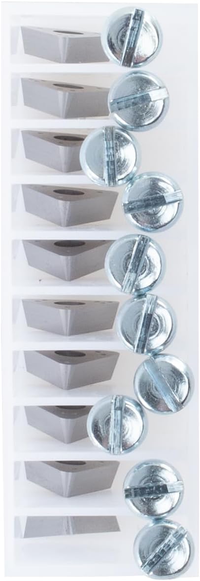 Shark PN-408-10 Extra Life – Superior Grade .048 Radius Positive Rake Carbide Bits for Bench & On The Car Brake Lathes - 10 PK Bits & 10 PK Screws