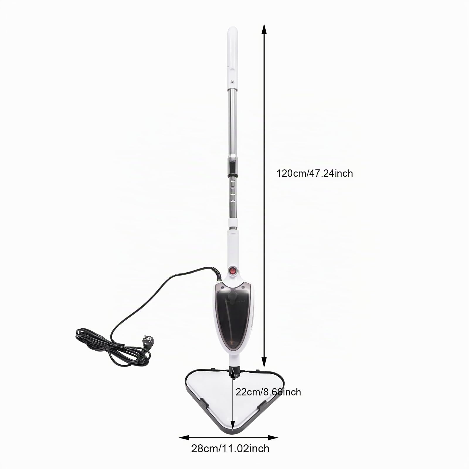 Pulitore a vapore multifunzione 1300 W, mocio elettrico, scopa a vapore, pulitore a vapore per pavimento, scopa a vapore, testa girevole a 360°, con serbatoio dell'acqua per pavimenti duri, finestre,