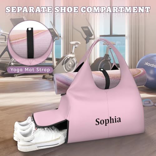 Yoga-Bag Small-Gym-Bag for Women Personalized Beige Yoga-Mat-Bag with Shoe Compartment Gym Accessories for Women4