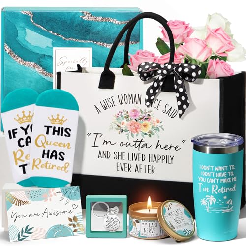 Retirement Gifts for Women 2025, Best Cool Retirement Gifts for Coworker Teacher Nurses Boss Friends Mom Grandma Retirees, Coworkers Farewell Leaving Going Away Gift with 20Oz Tumbler Canvas Tote Bag