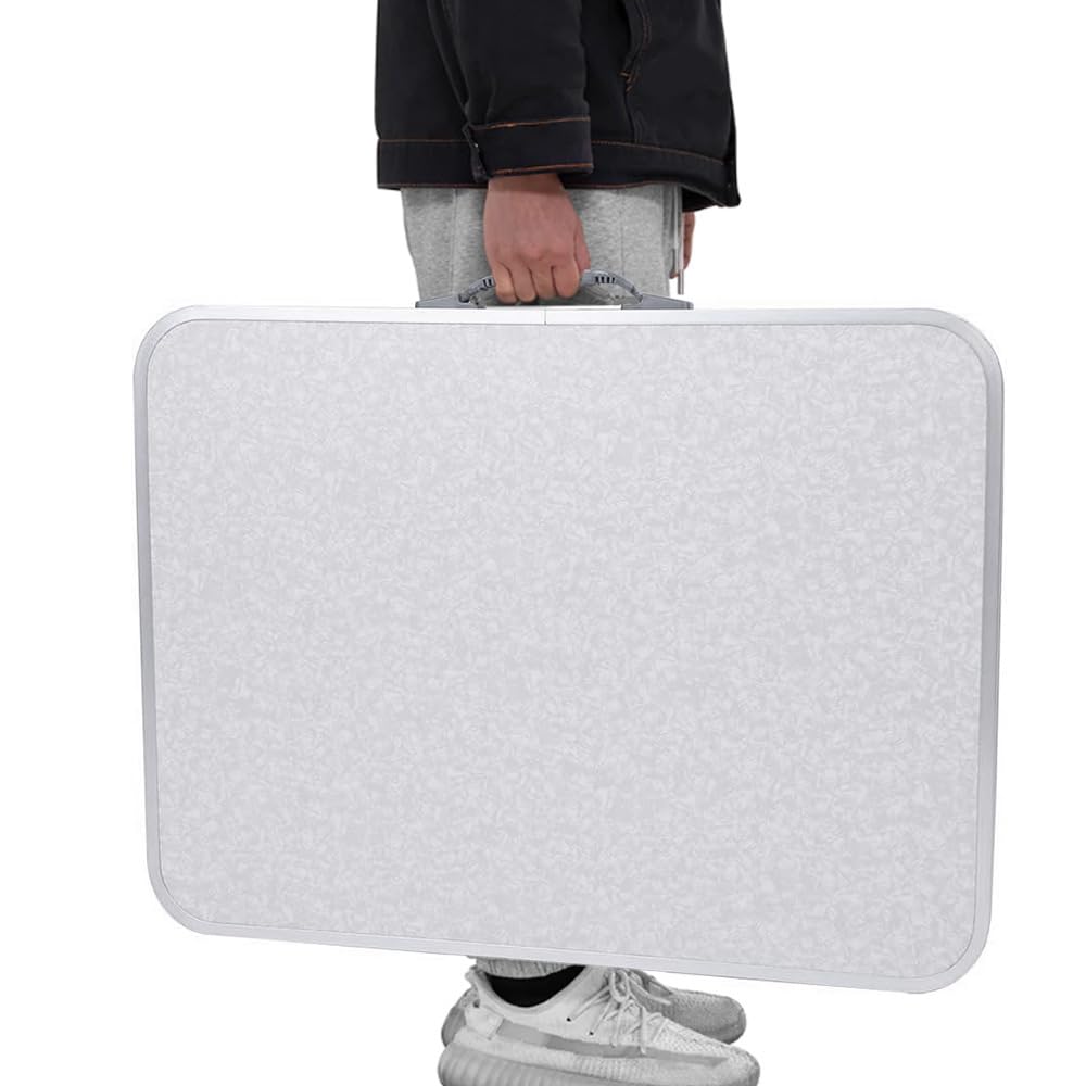 VIRSUS Tavolo Pieghevole da Picnic con Struttura in Alluminio 1208, Gambe Regolabili in 2 Altezze da 25 e 59 cm, Maniglia e Piano in Formica Resistente, Tavolino da Spiaggia (75x55x59 cm)
