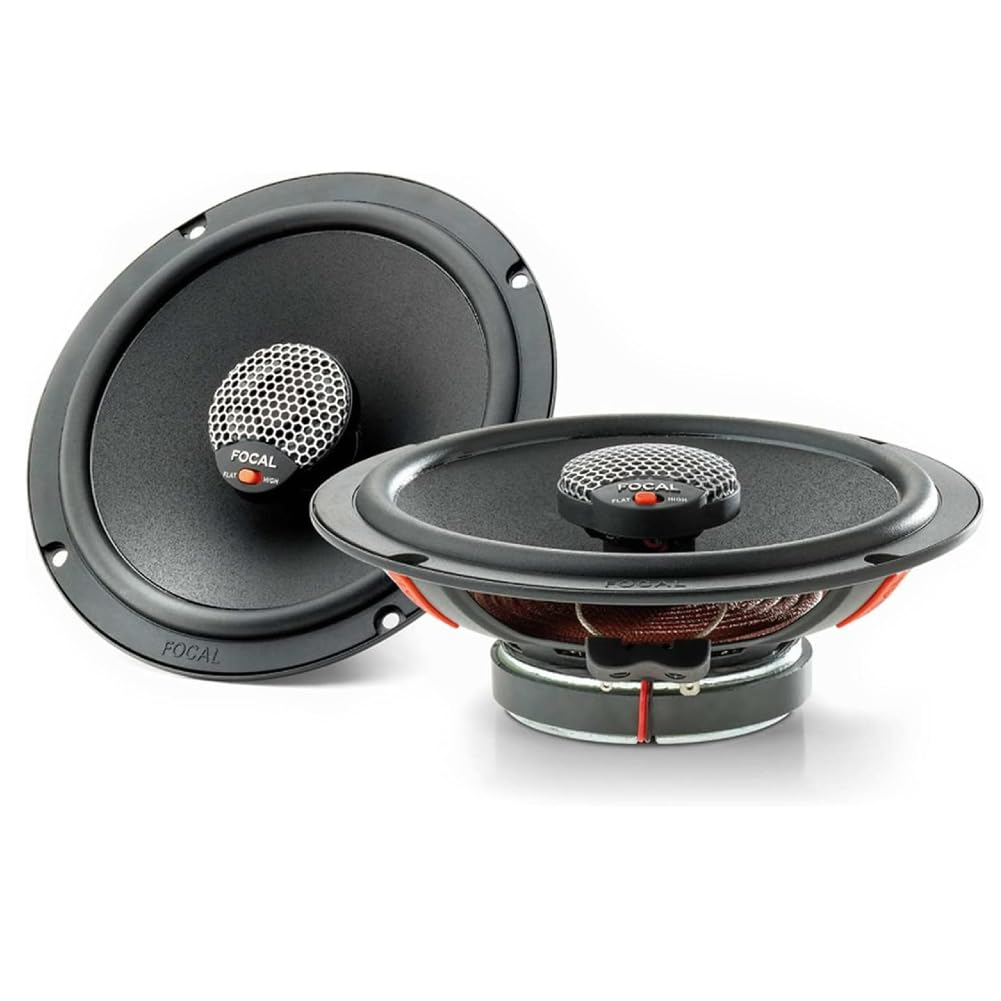 Kit Set para Focal Universal ICU 165 ICU165, 2 Altavoces coaxiales de 2 vías, 16,5 cm 165 mm 6,5" de diámetro, 70 vatios RMS, 140 vatios máx., 4 ohmios, 93 dB, por par + Tornillos incluidos