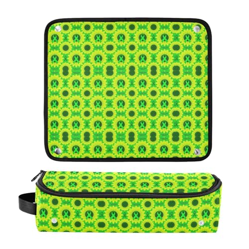Bolsa de viaje para herramientas de cabello con alfombrilla para plancha, organizador para plancha y accesorios de cuidado capilar, cinta verde y girasol para mujer miniatura 3
