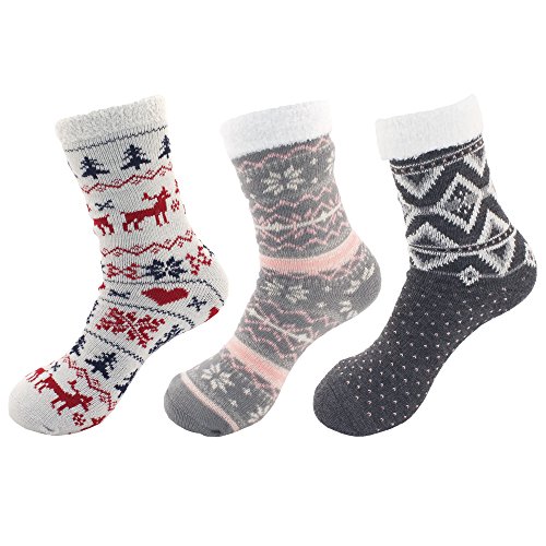 Image of BambooMN Women's Super Soft Warm Cozy Fuzzy Socks Assortments