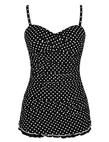 Hilor Women's One Piece Swimsuits Tummy Control Swimwear Ruffle Swimdress with Built in Swim Brief2