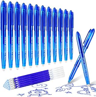 Friction pens, Erasable Gel Pens 12PCS Erasable Rollerball Pen and 20 Ballpen Refills, Ink Rub Out Pens Ballpoint Pen 0.7mm Tip for Adults Kids Students School Office Stationary Supplies Gifts(Blue)