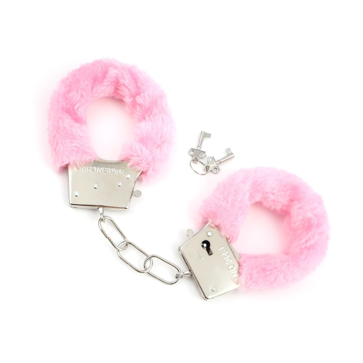 KuTi Kai Metal Hand cǔffs with 2 Keys,Cosplay Costume Props for Cosplay,Hand Cǔffs Prop Dress Ball Party (Pink)