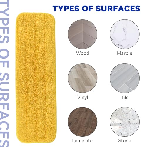 Image of Replacement Mop Pads Fit for Rubbermaid Commercial 18 inch and 17 inch Mop - 10 Pack Wet & Dry Commercial Cleaning Reusable Refills Fit for Any Microfiber Flat System 18 inch and 17 inch (Colourful)