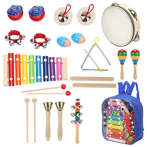 Sokoni Toy Wooden Kids Percussion Educational Musical Instrument Set for Children Preschool Toddlers