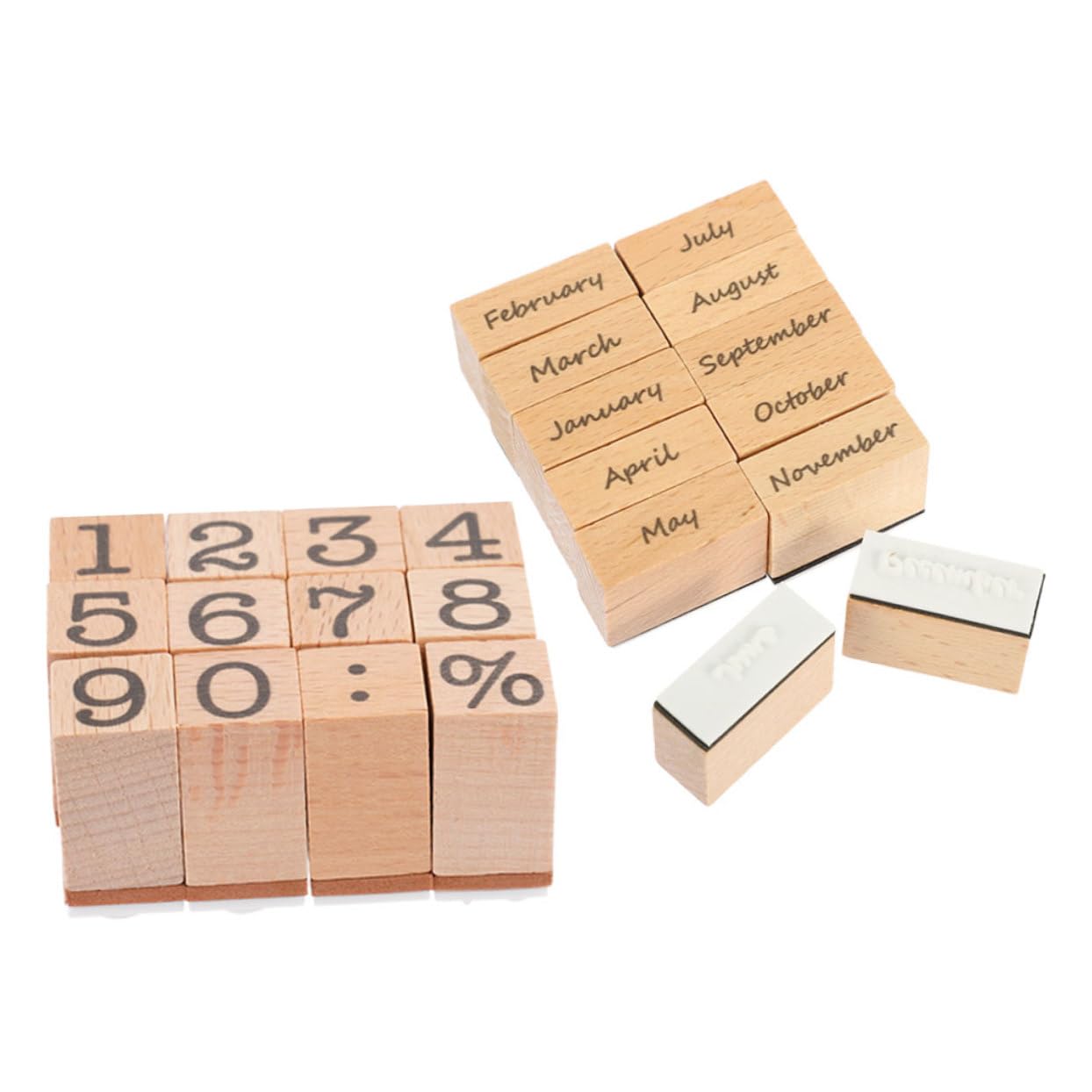 HOMSFOU 6 Set Sigillo digitale in legno francobolli TIMBRI DEL DIART journaling timbro pianificatore TIMPS DI RACCHBOBILE timbri per il fai da te timbro numerico datari gomma da cancellare