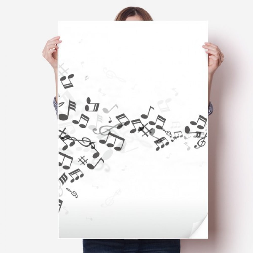 Sticker poster notes de musique, cadeau idéal pour musicien
