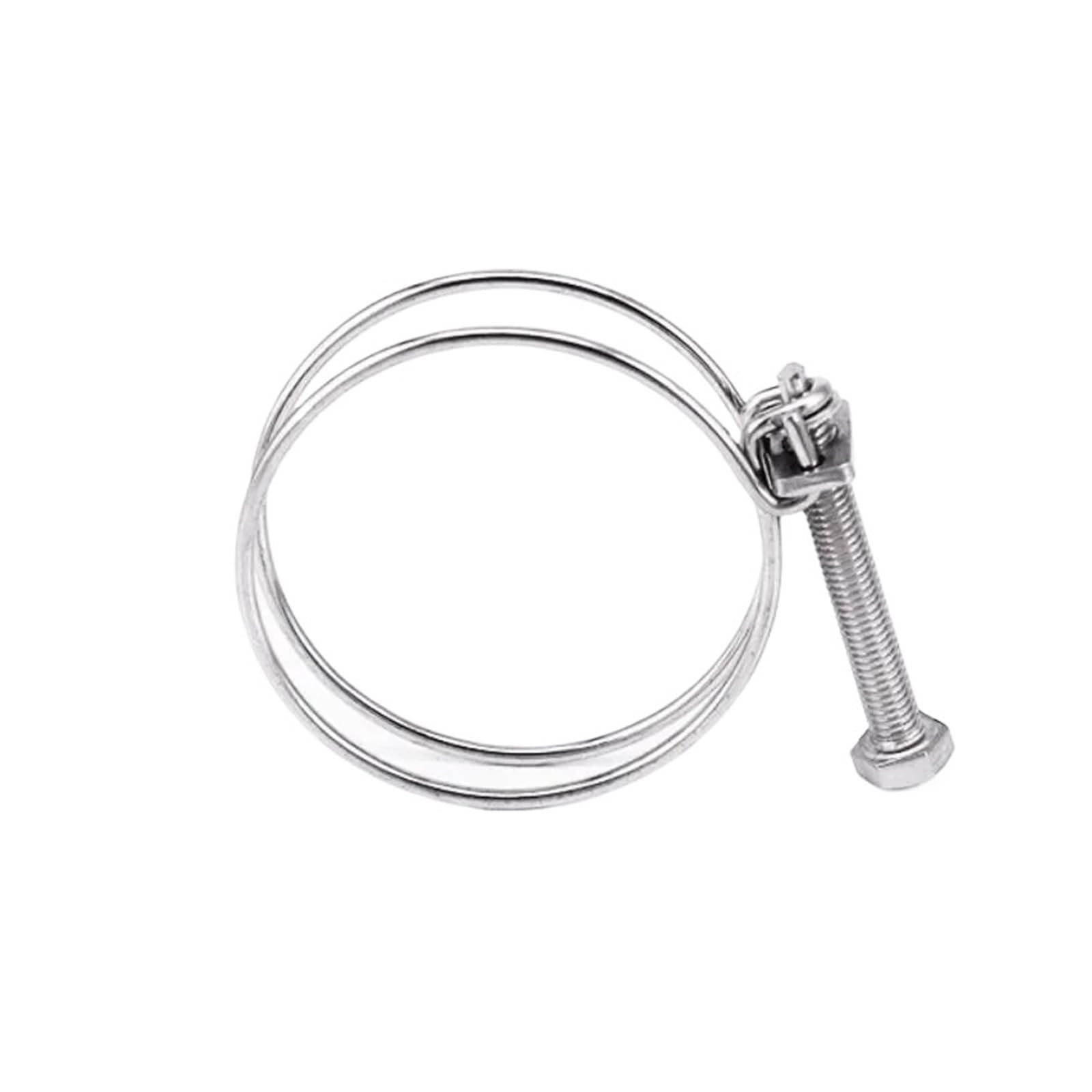 Double Line Hose Clamp 5pcs Stainless Steel Double Wire Hose Clamp Adjustable Plumbing Fastener Fitting Hardware(Dia.113-121mm)