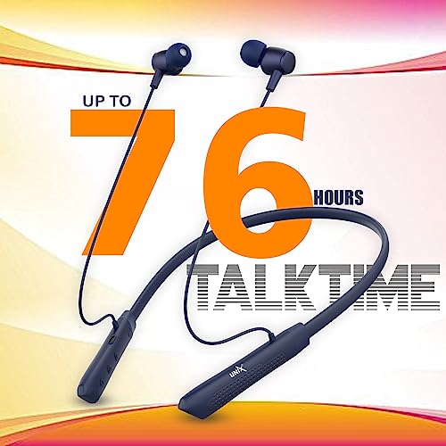 Image of Unix UX-700 Horizon Wireless Neckband | 34-Hour Playtime | Extra Bass | Magnetic Earbuds | Bluetooth Headset with Mic | Sweatproof | Ergonomic Fit | 200mAh Battery | Hands-Free Calling (Blue)