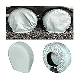 【Largement Utilisé】: Idéales pour une large gamme d'applications, ces housses de pneus ont un diamètre de 82 cm et sont idéales pour les camions, les voitures, les caravanes, les moteurs, les remorques et autres pneus de véhicules. Les sangles élastiques sont fixées au pneu et ne sont pas facilement emportées par le vent.