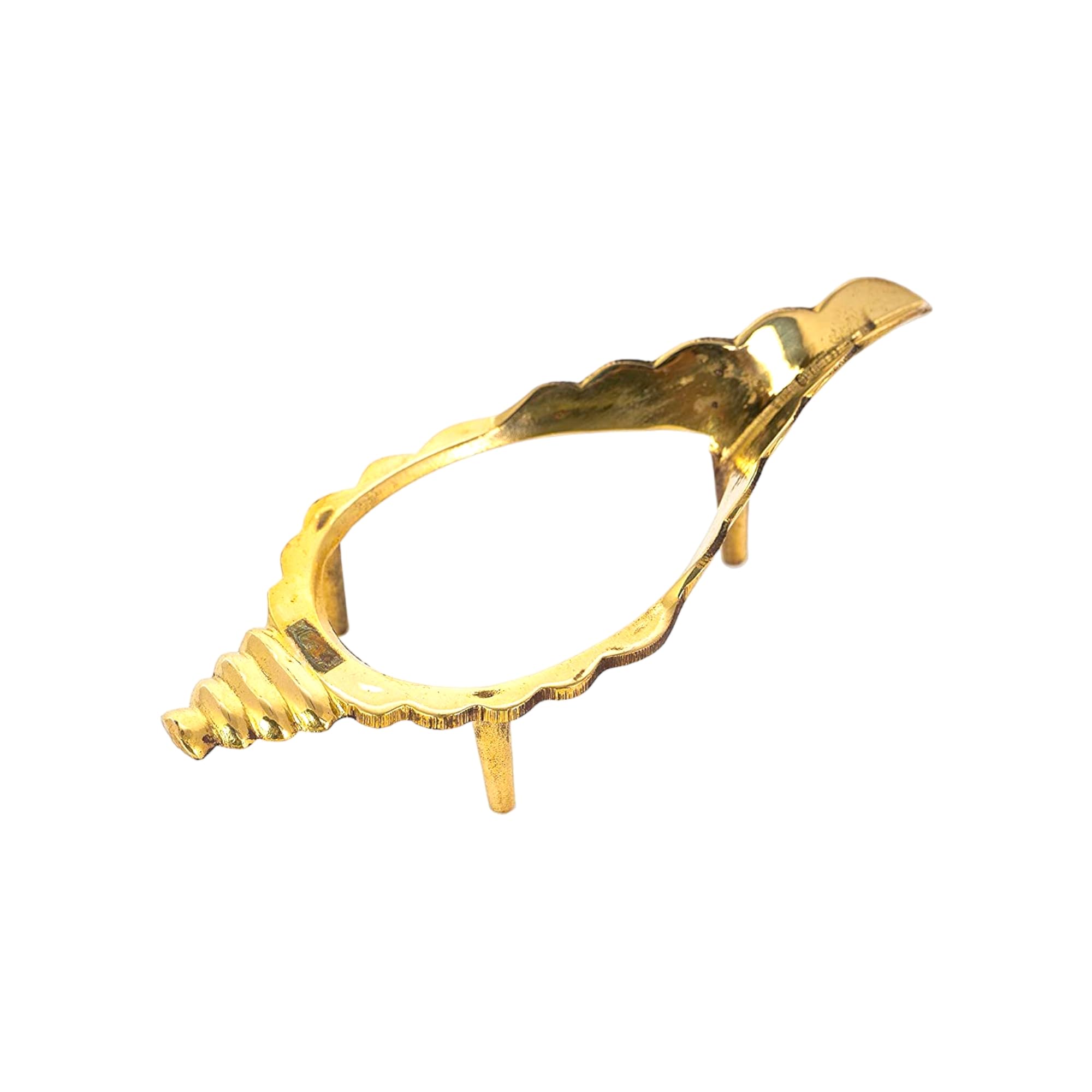 BHAKTI SHRINGAR Brass Shankh Stand for Pooja | Dakshinavarti | Vamavarti Sankh Stand (11.5 CM, 1)