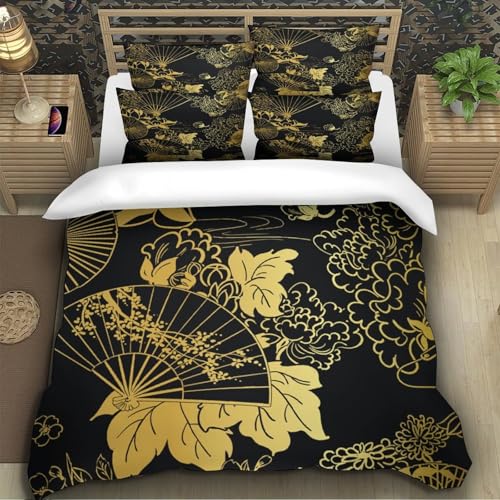 Parure de lit Noël doré housse de couette microfibre double 200x200 - 5