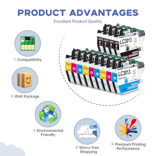 Image of Miss Deer LC3013 Ink Cartridges 4BK /3C /3M /3Y 13Pack