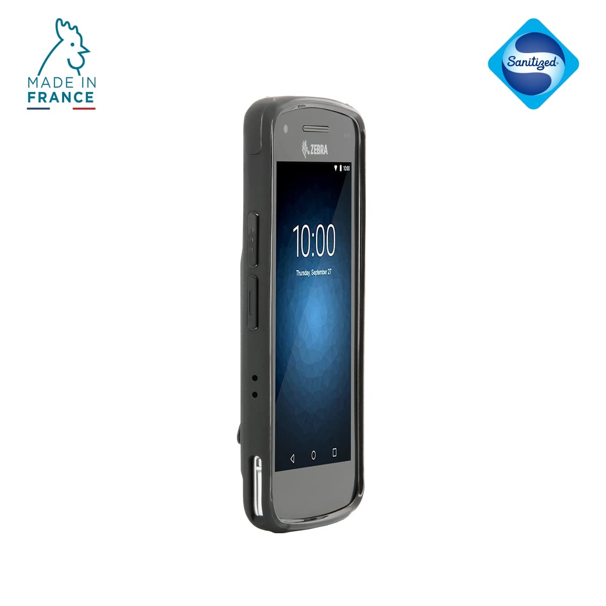 Mobilis Funda para Zebra EC50 - EC55 5'', Carcasa Reforzada para Ordenador Empresarial con Banda de Agarre y Portalápiz, Negro
