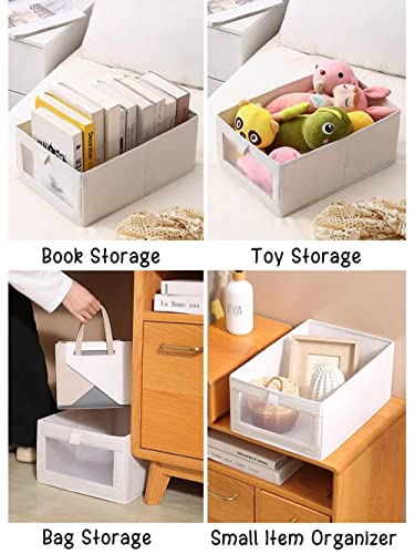 Fordonral-4-Pack-Linen-Storage-Bins-Storage-Containers-for-Organizing-Clothing-Jeans-Toys-Books-Shelves-Closet-Wardrobe-Closet-Organizers-and-Storage-Large-Storage-Boxes-Baskets-with-Window