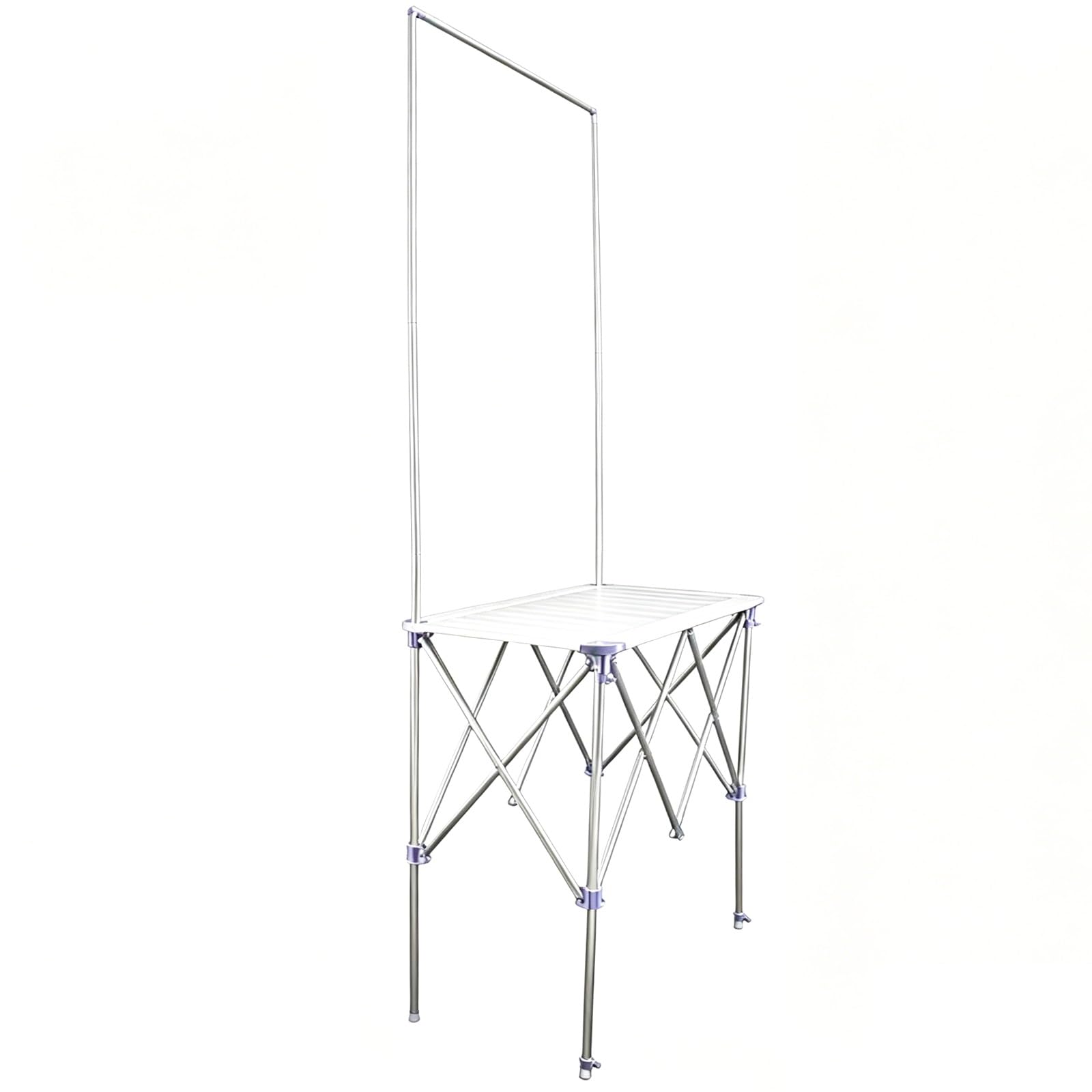 Puesto de Vendedor Plegable de Aluminio, Soporta hasta 60 Kg, Diseño Plegable, Puestos del Mercado, Bolsa de Almacenamiento Incluida, para Comida Callejera, Dulces y Limonada(S)