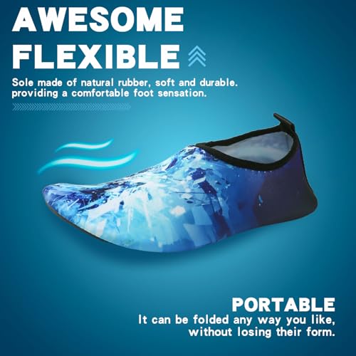 Graffiti Print Water Shoes for Women Men Quick-Dry Aqua Socks Swim Beach Barefoot Yoga Exercise Wear Sport Accessories Pool Camping Must Haves Adult Youth Size4