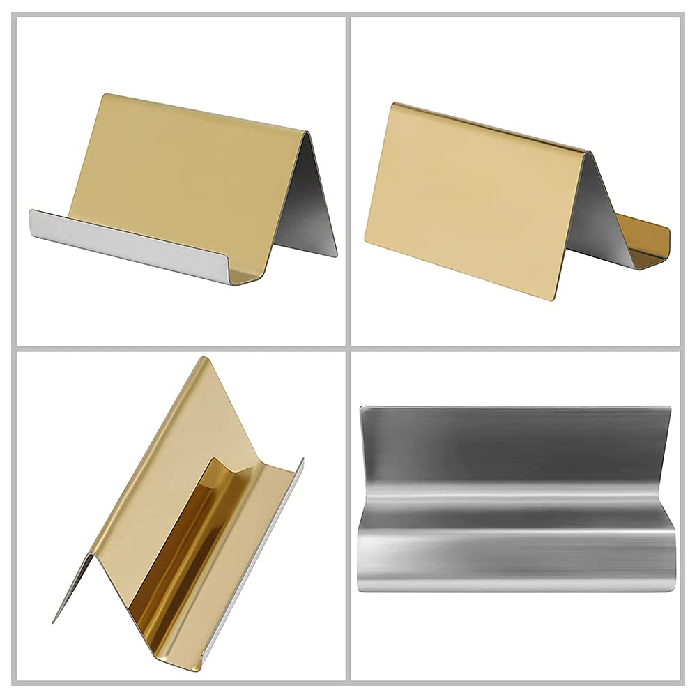 Belle Vous Metalen Roestvrij Stalen Bedrijfskaartjes Houder (2 Pak) – Houdt tot op 30 Kaartjes – Goudgekleurd Desktop Display Standaard – Kaart Organiser Voor Bureau, Naamkaartjes en Balies Belle Vous Metalen Roestvrij Stalen Bedrijfskaartjes Houder (2 Pak) – Houdt tot op 30 Kaartjes – Goudgekleurd Desktop Display Standaard – Kaart Organiser Voor Bureau, Naamkaartjes en Balies