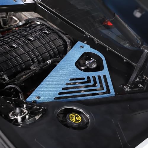 Image of TOYCIDFG Engine Bay Panel Cover Compatible with C8 Corvette 2020-2025 Aluminium Interior Body Part Accessories Left Right Splash Shield Oxidation Case Guard (Carbon Fiber - Blue)