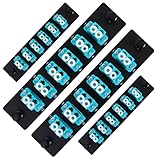 GESD 4PCS 6 Duplex 12 Core LC Adapters OM3 Fiber Patch Panel LGX Footprint Loaded 12 Fiber Ports Couplers Enclosure - LC UPC Blue Compatible with Multimode SingleMode |1.25G/10GB OM1-OM3