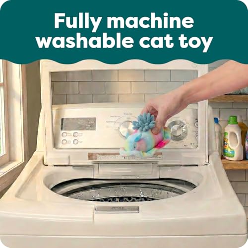 Image of Furhaven 2-Pack Cat Toys w / 2X Catnip Bags for Indoor Cats, Washable & Durable w /Refillable Catnip Pocket - Plush Sea Slug Cat Toy Set - Blue /Tie Dye, Set of 2