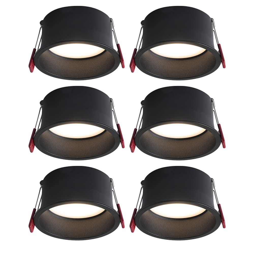 GTHTUHFD Canless Led Black Downlight 2.5In 3.5In Recessed Ceilling Potlight High Brightness 7W/12W Ceiling Round Panel Light 3 Color Temperature,12w-6000k