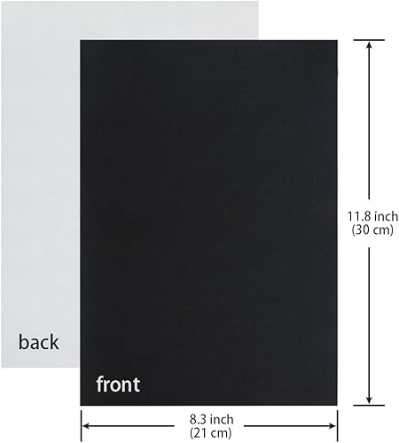 Miniatura 3 de caydo 6piezas negro calcomanía Back Hojas de fieltro tela Sticky Back Hojas, 8,3por 11.8" (Tamaño A4), autoadhesivas, duradero y resistente al agua,