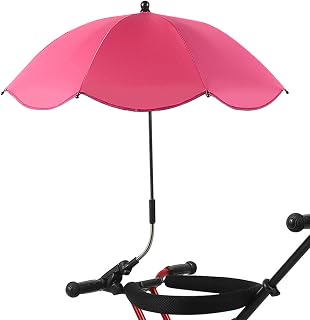 Sombrilla para silla de bebé, sombrilla para cochecito con abrazadera ajustable, paraguas portátil con protección UV, impermeable, plegable, portátil para actividades al aire libre