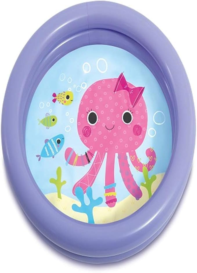 FAMBIZ 2 Ring Paddling Pool, Small Baby Water Pool, Swimming Pool for Kids, Round Shape, Compact And Portable, easy to use and carry, perfect for home, garden, outdoor use, 24" X 6" (Purple)