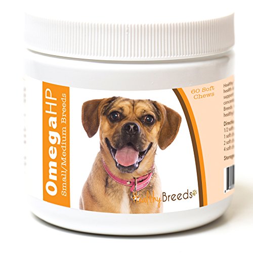 Image of Healthy Breeds Puggle Omega HP Fatty Acid Skin and Coat Support Soft Chews 60 Count
