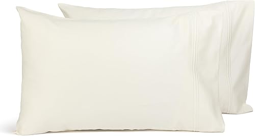 Fishers Finery Fundas de almohada 100% algodón egipcio, sin arrugas y duraderas, calidad de hotel, algodón de fibra larga de 500 hilos de alta