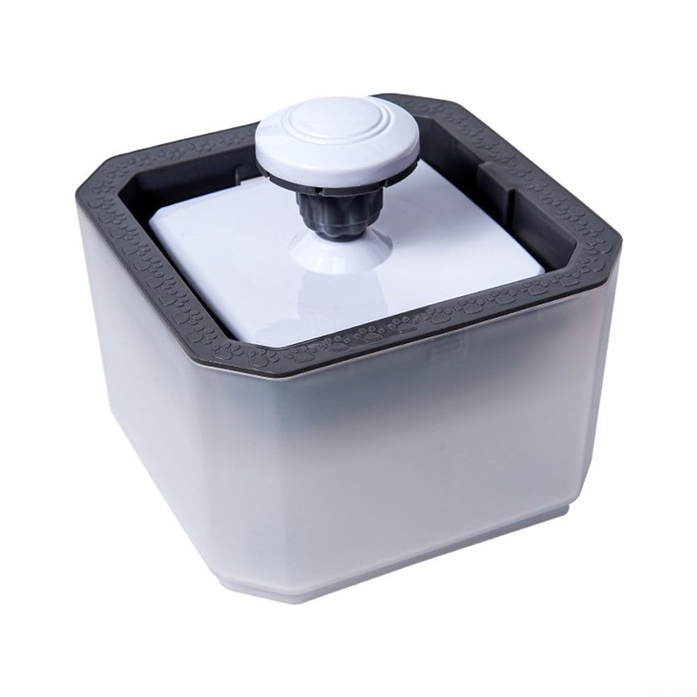 Fuente de agua silenciosa para gatos (2,5 L), color gris transparente