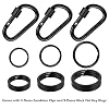 Cridoz Locking Carabiner D Ring Clips with Flat Key Ring