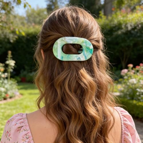 Pinza plana para cabello azul turquesa miniatura 2
