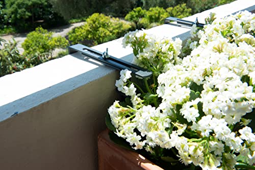 Louis Moulin Blumenkastenhalterungen, Eisen, ergonomisch, 16 bis 26 cm, Anthrazit