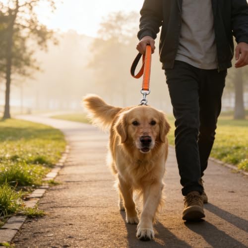 Padded Handle Dog Lead, Double-Sided Reflective Nylon Leads for Training, Walking Leash for Small, Medium Dogs (Red,120 * 2.0cm) - 5