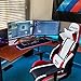 Homall Gaming Chair Racing Style High-Back PU Leather Office Chair Computer Desk Chair Executive and Ergonomic Swivel Chair with Headrest and Lumbar Support (White/Red)