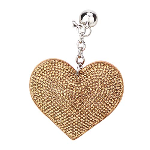 Preisvergleich Produktbild Tonpot Schlüsselanhänger aus Leder, mit Herzbrennung, modische Quaste, Schlüsselanhänger, Schlüsselanhänger für Geburtstag, Weiß, Flanell, Khaki, M