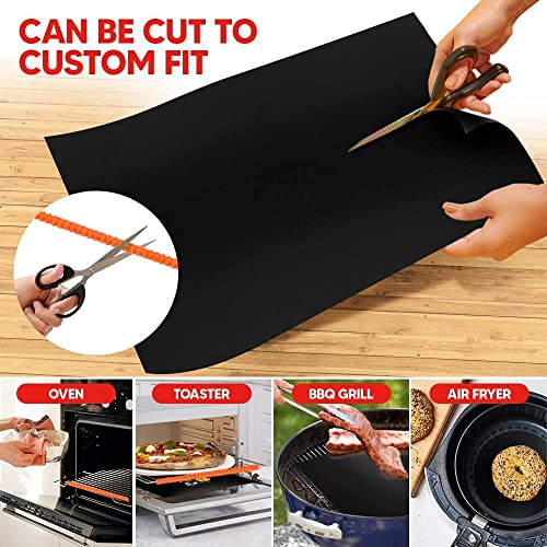 Oven Liners for Bottom of Oven 17"x 25" and Silicone Rack Guards Orange 22" by ThreadNanny - Used condition - Image 6