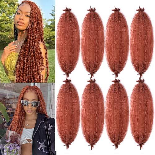 24 Inch Springy Afro Twist Hair 350#,8 Packs Cuban Twist Hair for Women