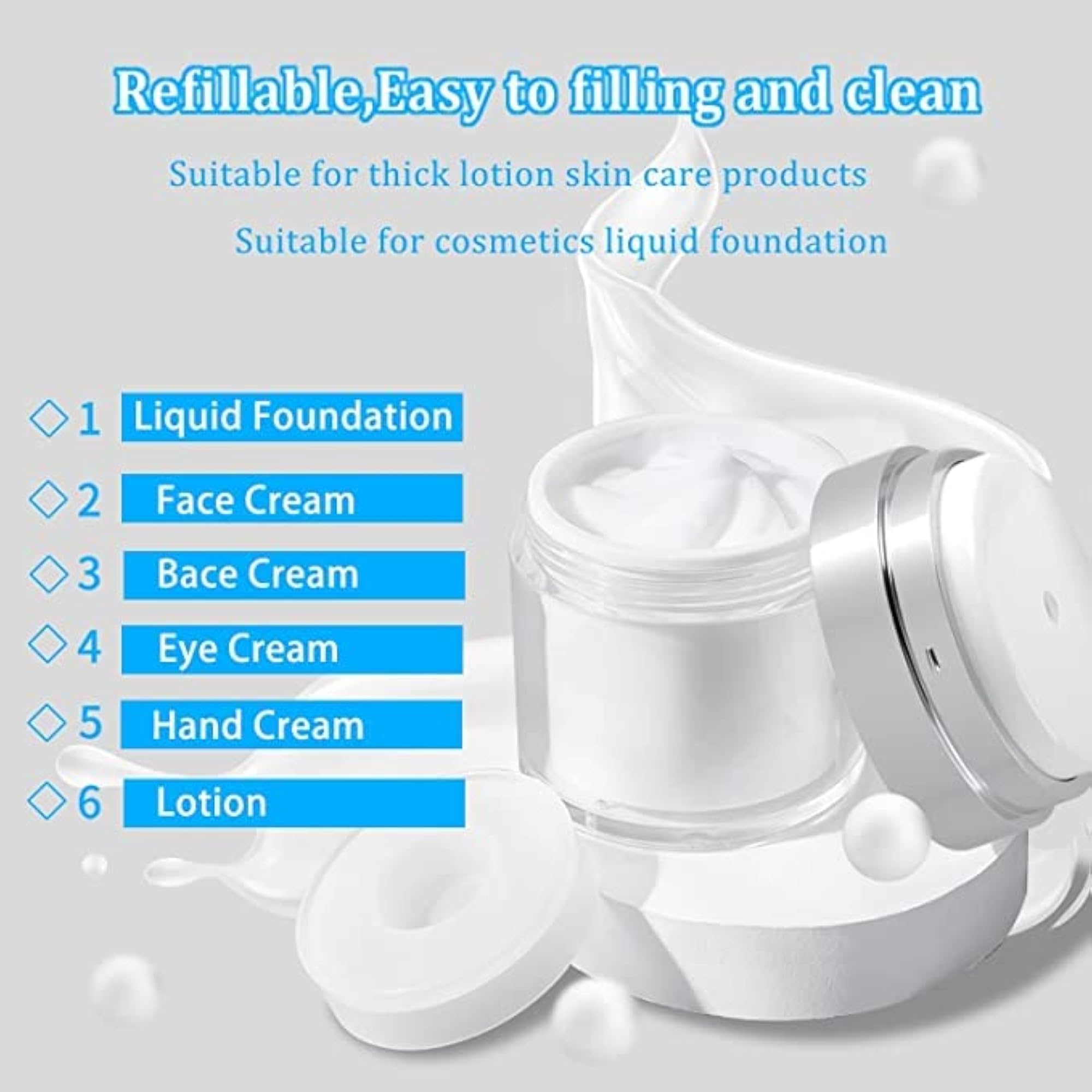 Airless Pump Cosmetic Containers for Creams & Moisturizers