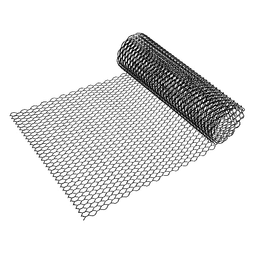 Image of Car Grill Mesh, 40x13 Inch 25x11mm Hexagon Hole Car Pickup Truck Grille Mesh Sheet Air Intake Insert Universal for Car Multifunctional Aluminum Alloy Black